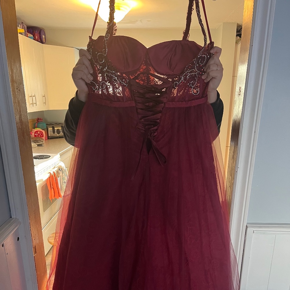 Deep Red Prom Dress size 12